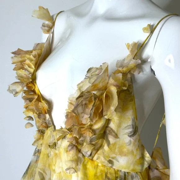 NWT Authentic Zimmerman Asymmetrical Harmony Peony Floral Dress SZ 1  US 6 - Picture 12 of 15